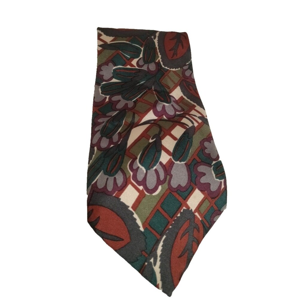 Vintage Kenneth Cole New York  Floral Leaves  Mens Neck Tie  Nature Boho Cottage